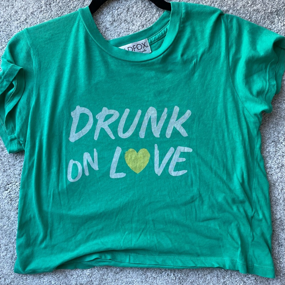 Wild fox drunk in love crop tee - size s